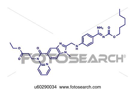 Picture - Dabigatran anticoagulant drug, molecular model. Fotosearch
