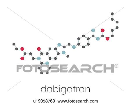 Stock Photo - Dabigatran anticoagulant drug, molecular model. Fotosearch