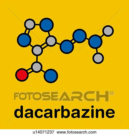 Stock Photo - Dacarbazine chemotherapy drug, molecular model. Fotosearch