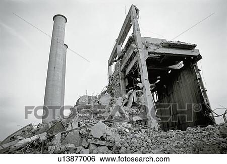 Stock Photograph - Demolition of power plant. Fotosearch