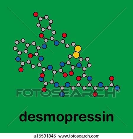 Stock Photography - Desmopressin peptide drug, molecular model. Fotosearch