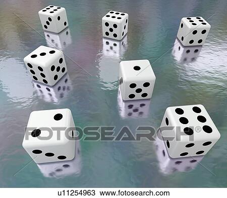 Dice and reflections, illustration View Large Photo Image Stock Image - Dice and reflections, illustration. Fotosearch