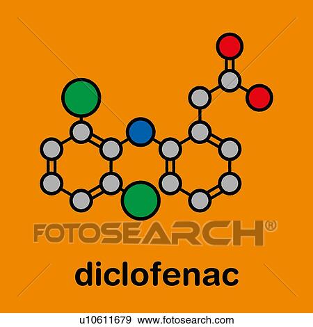 Diclofenac pain and inflammation drug, molecular model View Large Photo Image Stock Photo - Diclofenac pain and inflammation drug, molecular model. Fotosearch