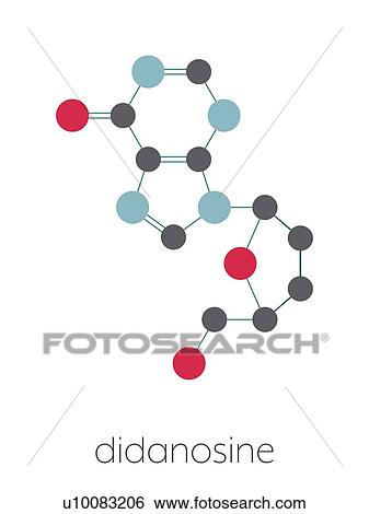 Stock Photograph - Didanosine HIV drug, molecular model. Fotosearch
