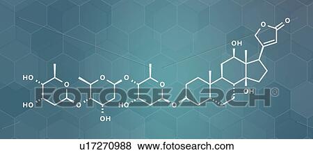 Stock Photo - Digoxin heart failure drug, molecular model. Fotosearch