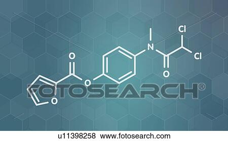 Stock Photo - Diloxanide furoate amoebiasis drug, molecular model. Fotosearch