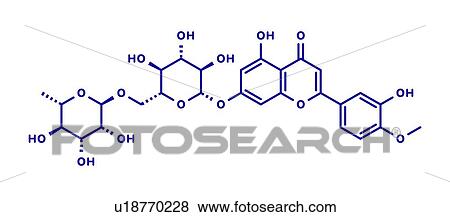 Stock Photo - Diosmin venous disease and haemorrhoid drug, molecular model. Fotosearch