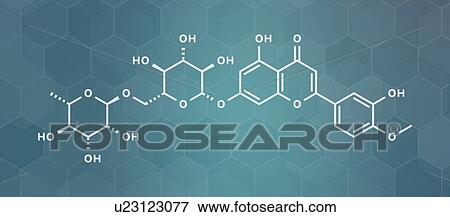 Stock Photo - Diosmin venous disease and haemorrhoid drug, molecular model. Fotosearch