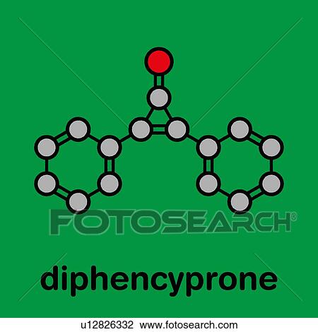 Stock Image - Diphencyprone alopecia drug, molecular model. Fotosearch