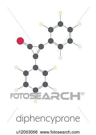 Stock Photograph - Diphencyprone alopecia drug, molecular model. Fotosearch