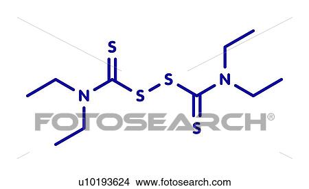 Picture - Disulfiram alcoholism drug, molecular model. Fotosearch