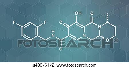 Stock Image - Dolutegravir HIV drug, molecular model. Fotosearch