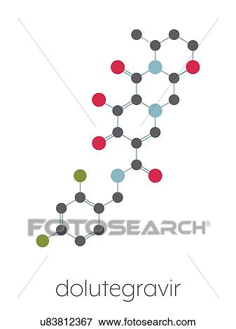 Stock Photo - Dolutegravir HIV drug, molecular model. Fotosearch