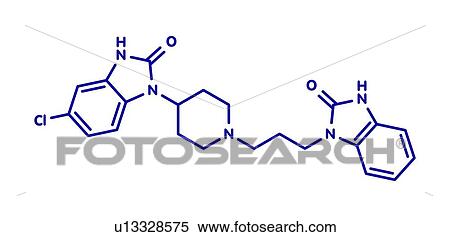 Stock Photography - Domperidone nausea and vomiting drug, molecular model. Fotosearch