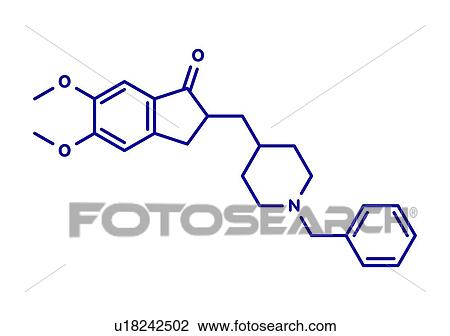 Stock Image - Donepezil Alzheimer's disease drug, molecular model. Fotosearch