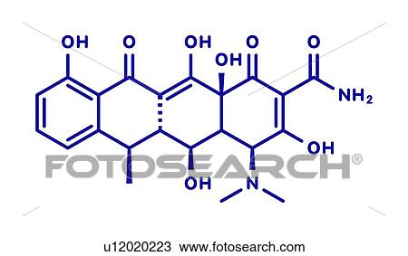 Stock Image - Doxycycline antibiotic drug, molecular model. Fotosearch