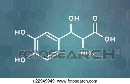 Stock Photo - Droxidopa hypotension drug, molecular model. Fotosearch