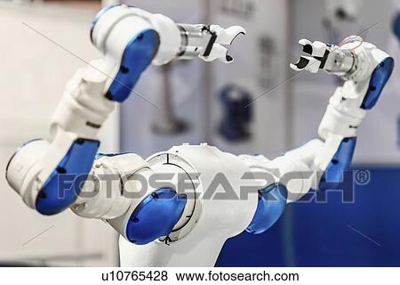 Stock Photo - Dual-arm industrial robot. Fotosearch
