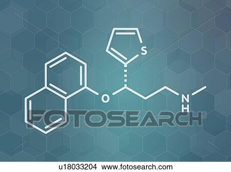 Duloxetine antidepressant drug, molecular model View Large Photo Image Picture - Duloxetine antidepressant drug, molecular model. Fotosearch