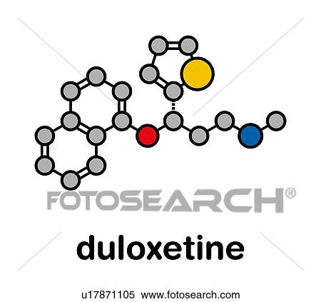 Stock Photography - Duloxetine antidepressant drug, molecular model. Fotosearch