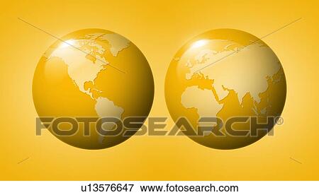 Earth globes, illustration View Large Photo Image Stock Photo - Earth globes, illustration. Fotosearch