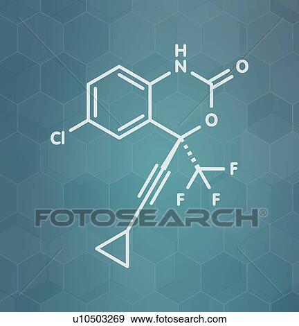 Stock Photo - Efavirenz HIV drug, molecular model. Fotosearch