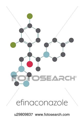Stock Photo - Efinaconazole antifungal drug, molecular model. Fotosearch