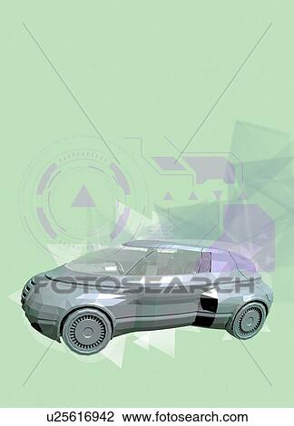 Electric car, illustration. View Large Photo Image Stock Image - Electric car, illustration.. Fotosearch