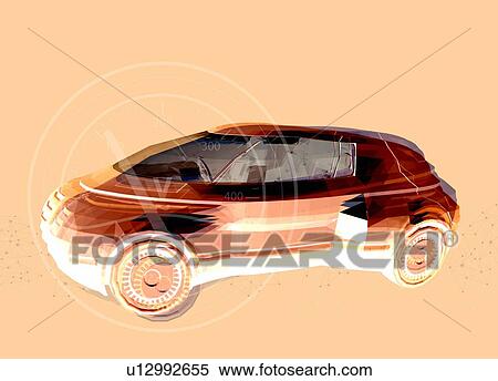 Electric car, illustration. View Large Photo Image Stock Photography - Electric car, illustration.. Fotosearch