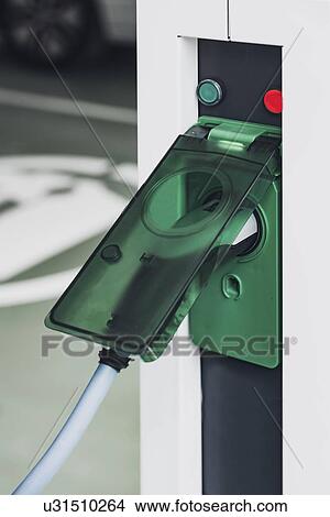 Picture - Electric vehicle charging point. Fotosearch