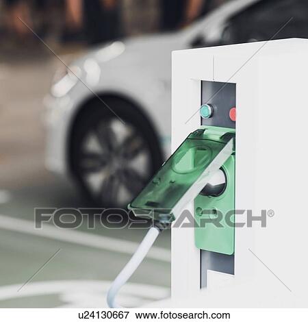 Stock Photo - Electric vehicle charging point. Fotosearch