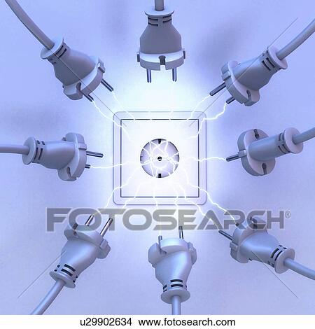 Picture - Electrical overload, conceptual illustration. Fotosearch