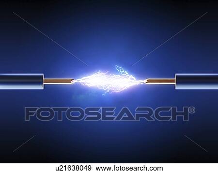 Stock Photo - Electrical spark between wire, illustration.. Fotosearch