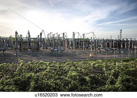Stock Image - Electricity substation. Fotosearch
