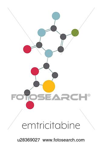 Stock Photo - Emtricitabine HIV drug, molecular model. Fotosearch