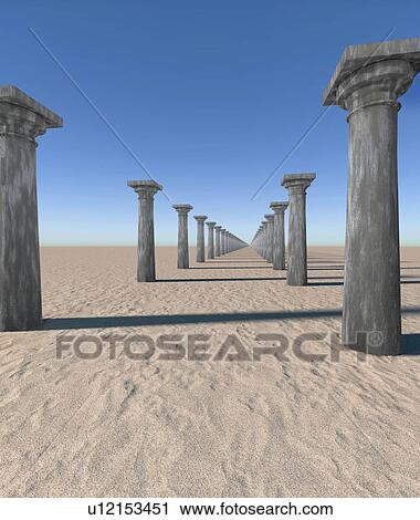 Stock Image - Endless columns, illustration. Fotosearch