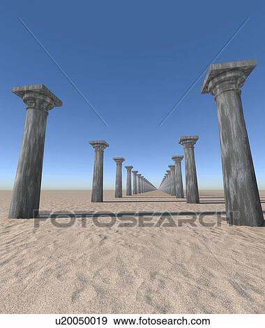 Stock Photo - Endless columns, illustration. Fotosearch