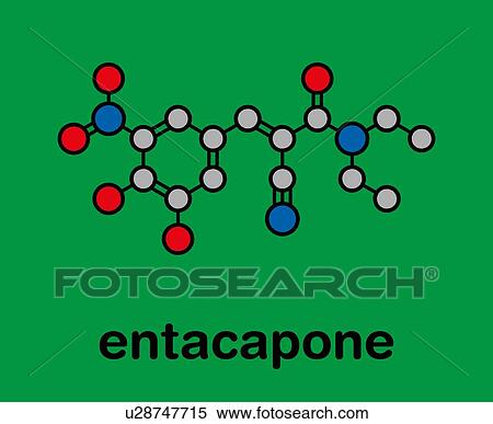 Stock Photography - Entacapone Parkinson's disease drug, molecular model. Fotosearch
