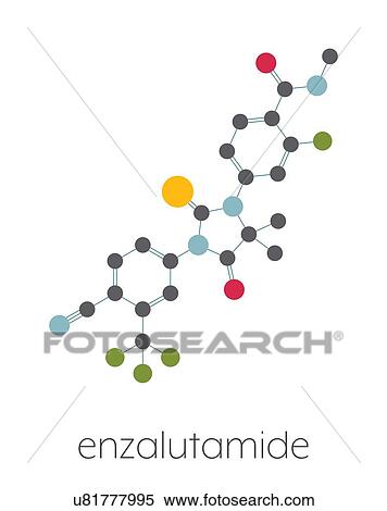 Stock Photography - Enzalutamide prostate cancer drug, molecular model. Fotosearch