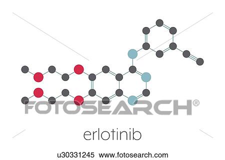 Stock Photography - Erlotinib cancer drug, molecular model. Fotosearch
