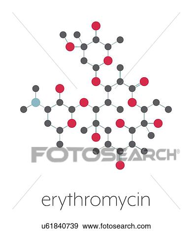 Stock Photo - Erythromycin antibiotic drug, molecular model. Fotosearch