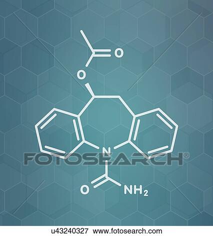 Stock Photo - Eslicarbazepine acetate epilepsy drug, molecular model. Fotosearch