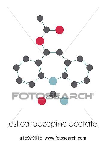 Stock Photography - Eslicarbazepine acetate epilepsy drug, molecular model. Fotosearch
