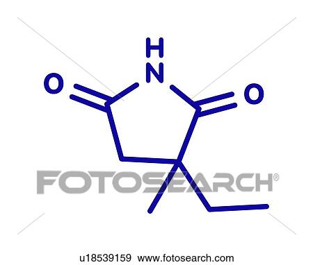 Stock Photo - Ethosuximide anticonvulsant drug, molecular model. Fotosearch