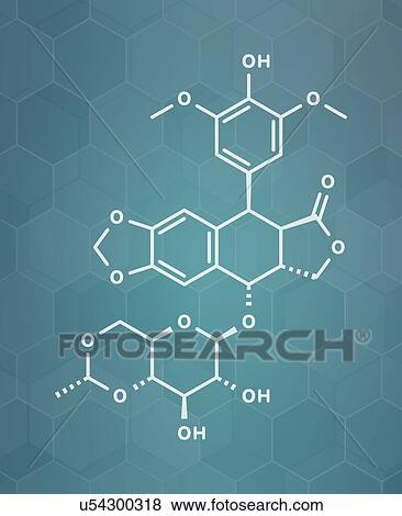 Stock Photo - Etoposide chemotherapy drug, molecular model. Fotosearch