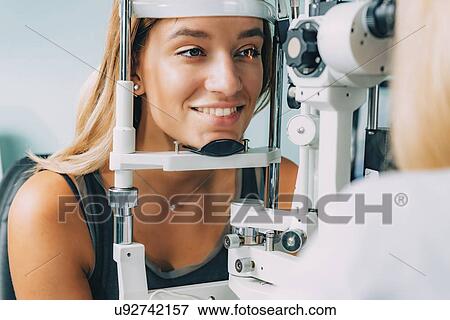 Stock Photo - Eye pressure test. Fotosearch