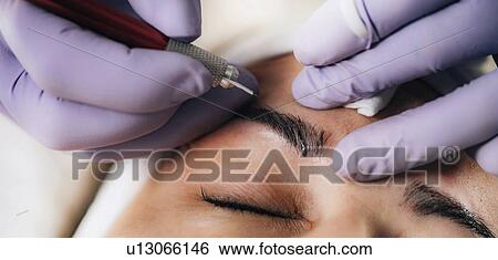 Eyebrow microblading View Large Photo Image Stock Photograph - Eyebrow microblading. Fotosearch
