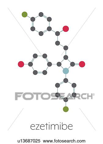 Stock Photography - Ezetimibe cholesterol-lowering drug, molecular model. Fotosearch