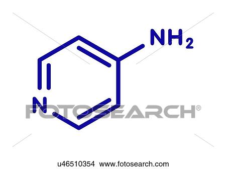 Picture - Fampridine multiple sclerosis drug, molecular model. Fotosearch