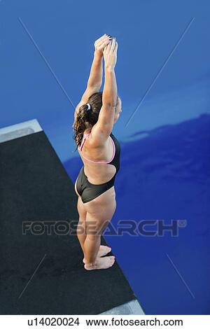 Female diver on platform View Large Photo Image Picture - Female diver on platform. Fotosearch